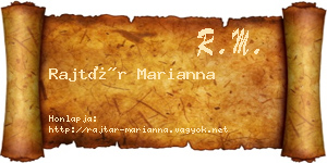 Rajtár Marianna névjegykártya